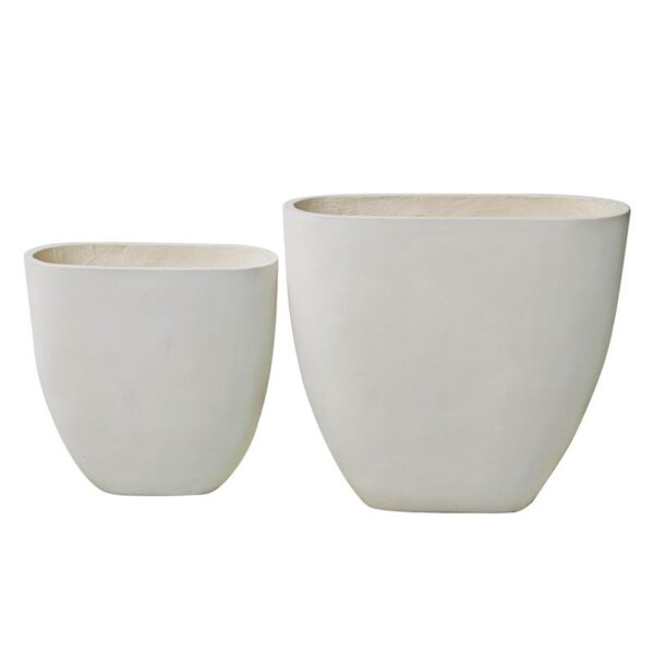 Flower Pot 14 Set 2 Temachion Apochrosi Milk White Enlarge