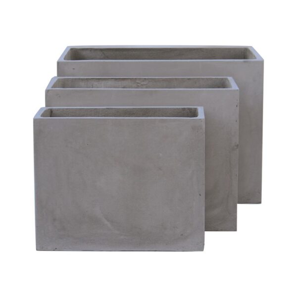 Flower Pot 2 Set 3 Temachion Cement Grey Enlarge