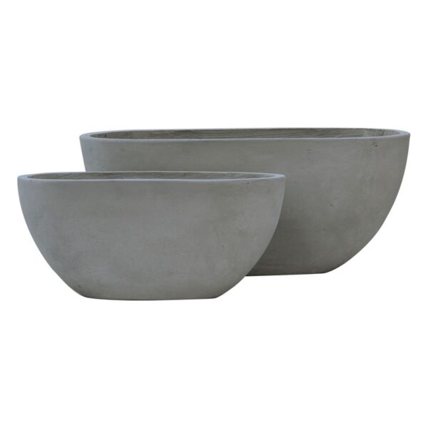 Flower Pot 4 Set 2 Temachion Cement Grey Enlarge