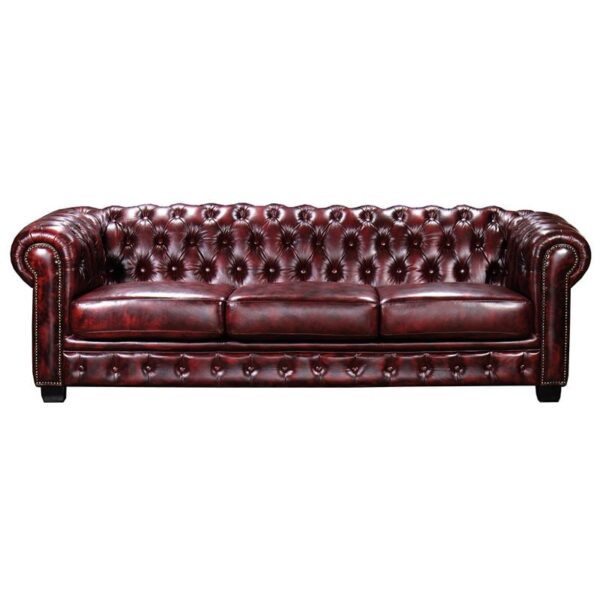 Chesterfield 689 Kanapes 4thesios Saloniou Kathistikou Derma Apochrosi Antique Red Enlarge