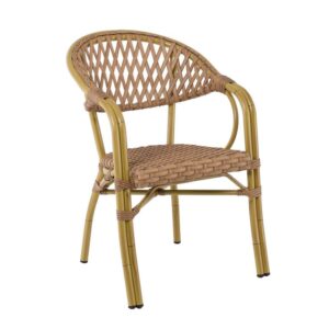 Vegera Rattan Polythrona Dining Alouminio Fysiko Wicker Fysiko Stoivazomeni Enlarge