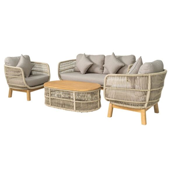 Mark Set Saloni Kipou 4tem Acacia Fysiko Maxilaria Bez Rope Wicker Bez Enlarge